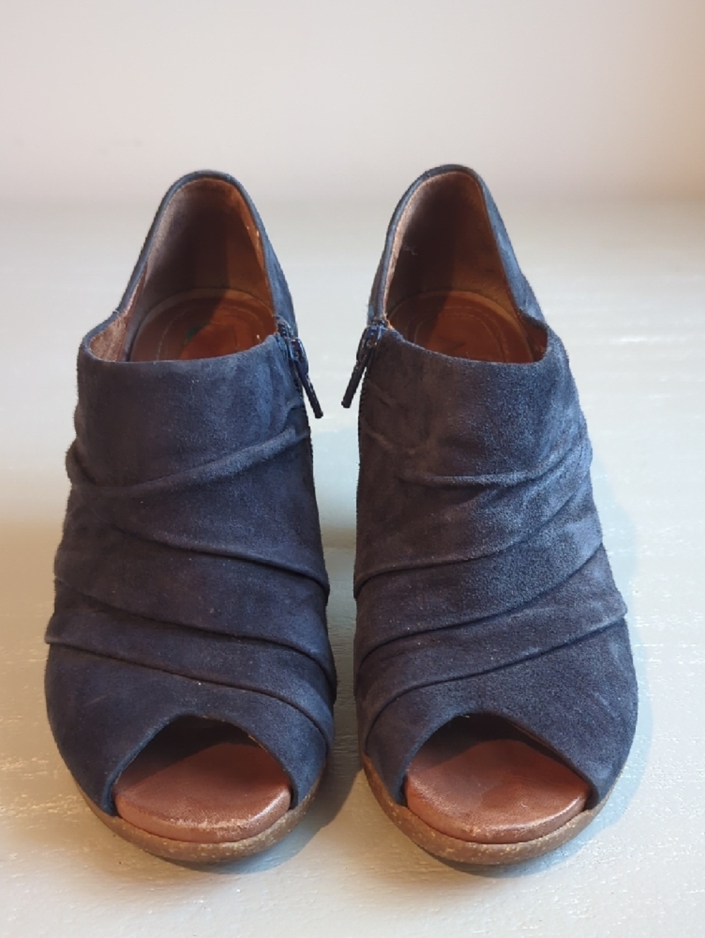 Naya Suede Open-Toe‎ Heel Booties Black size 7 - Picture 3 of 10
